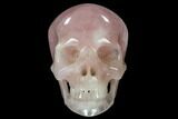 Polished Brazilian Rose Quartz Crystal Skull #116292-3